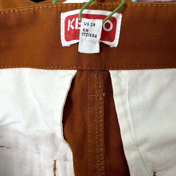 KENZO Paris Wide Leg Cargo Workwear Pant - Dark Camel Sz 28 US - Picture 9 of 11